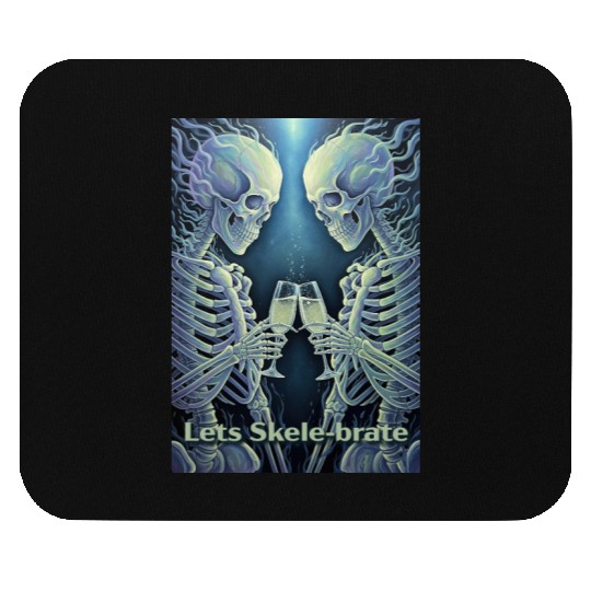 Celestial Skeleton Toasting Champagne Mouse Pads