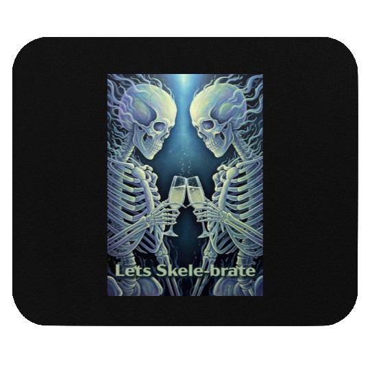 Celestial Skeleton Toasting Champagne Mouse Pads