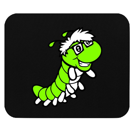 Nerd Caterpillar Intelligent Geek Worm Glasses Fun Mouse Pads