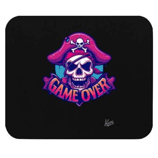 Pirate Skull with Eye Patch and Game Over Banner Mouse Pads
