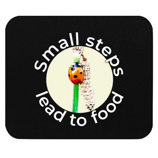 Small Steps – Ladybug White Text Mouse Pads