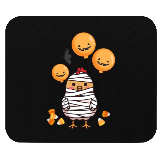 Festive Chick in Mummy Costume Mouse Pads