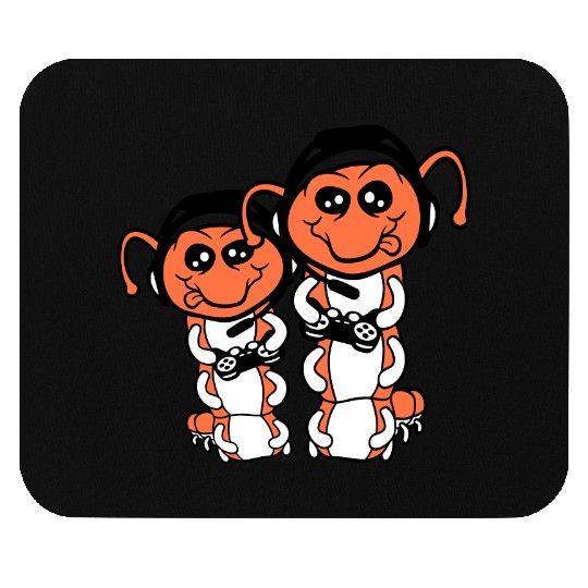 2 gamers caterpillar nerd gaming controller consol Mouse Pads