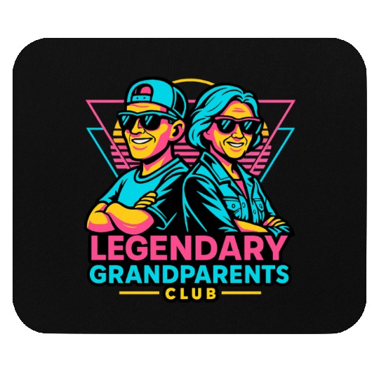 Legendary Grandparents Retro Neon Mouse Pads