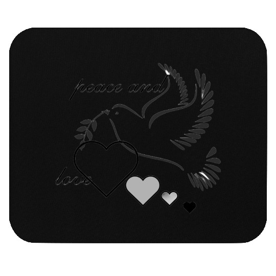 Dove of Peace with Heart and Olive Branch Mouse Pads