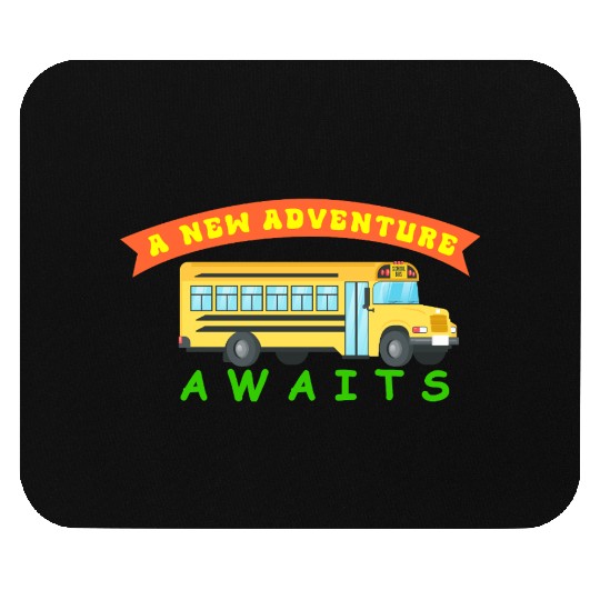 School Bus Awaits New Adventure Design Mouse Pads