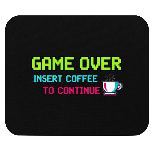 Pixelated Video Game Over Coffee Illustration Mouse Pads