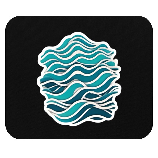 Abstract Ocean Wave Pattern Mouse Pads