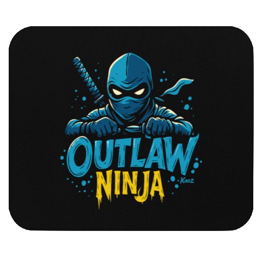 Outlaw Ninja Cartoon Design Mouse Pads