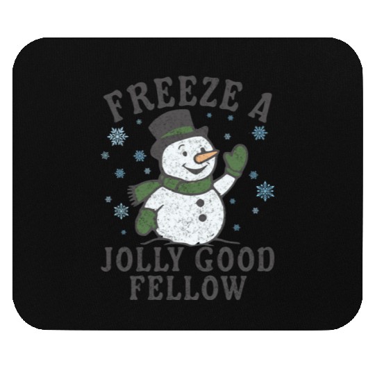 Frosty Snowman Jolly Greeting Design Mouse Pads