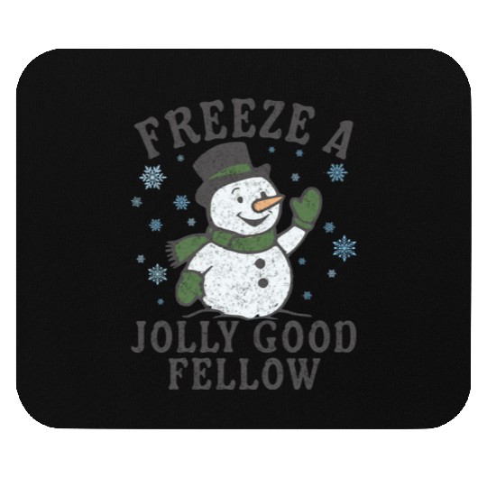 Frosty Snowman Jolly Greeting Design Mouse Pads