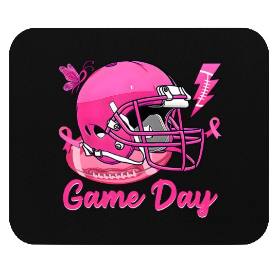 Game Day Pink American Football Tackle Breast Mouse Pads