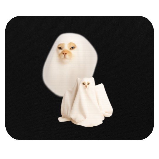 ghost cat meme funny halloween Mouse Pads