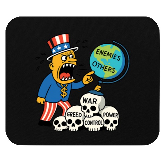 Angry Uncle America Confronts Global Enemies Mouse Pads