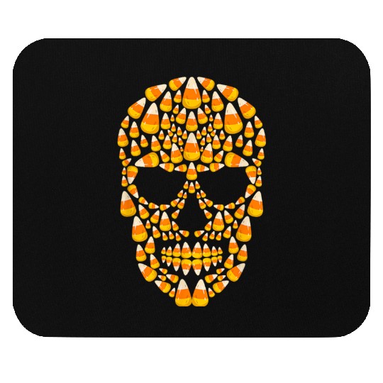 Candy Corn Skull Skeleton Halloween Costume Mouse Pads