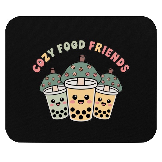Cute Bubble Tea Cloud Trio Design Mouse Pads