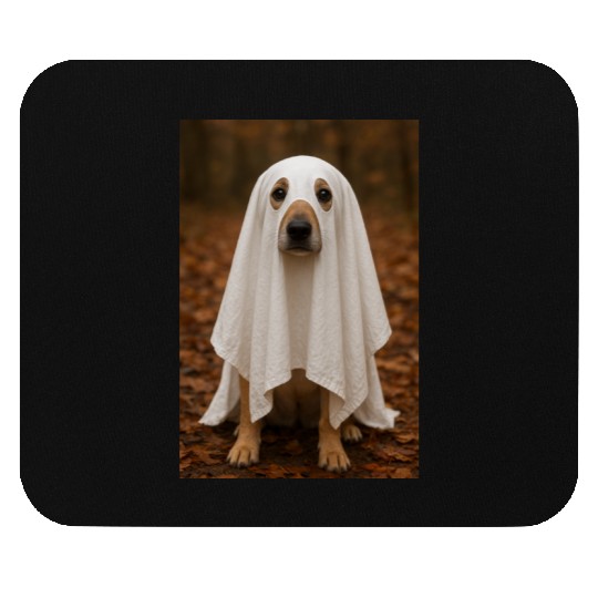 Autumn Forest Ghost Dog Tapestry Mouse Pads