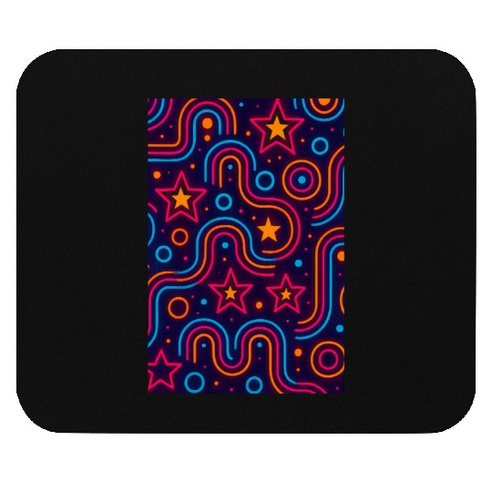 Neon Starburst Cosmic Pattern Mouse Pads