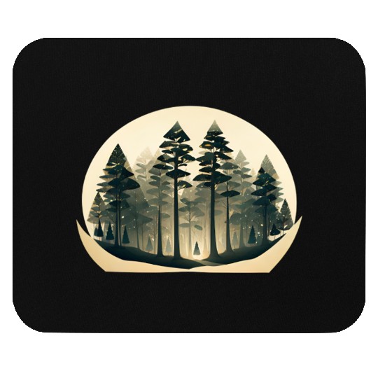 Mystical Forest Circle Design Mouse Pads