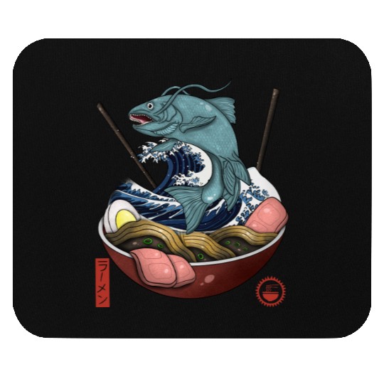 Mythic Samurai Ramen Fish Japanese Art Mouse Pads
