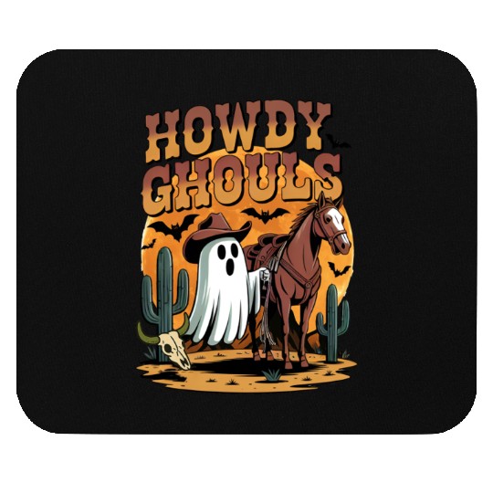 Howdy Ghouls Cowboy Ghost Halloween Mouse Pads