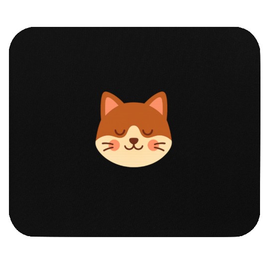 Minimal Cat Face – Cute Kitty Mouse Pads