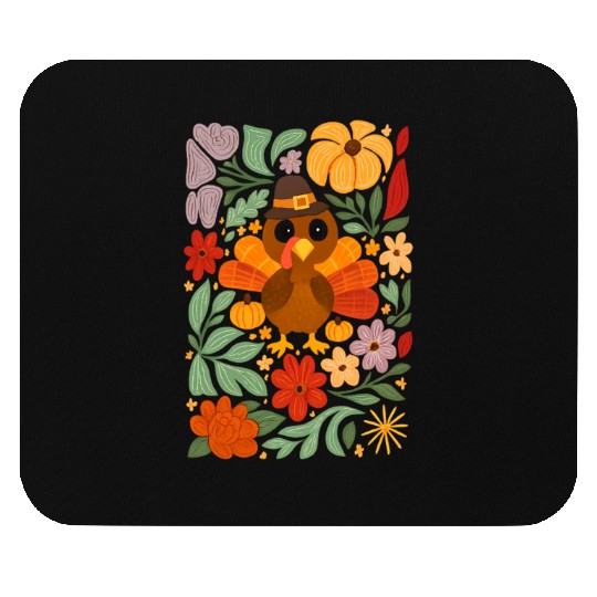 Festive Harvest Thanksgiving Turkey Mouse Pads