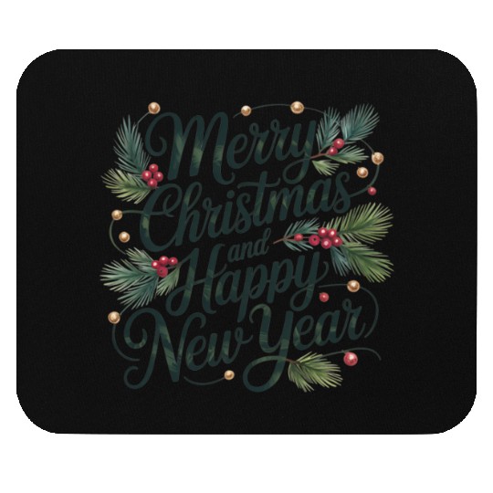 Title Elegant Merry Christmas and Happy New Year w Mouse Pads