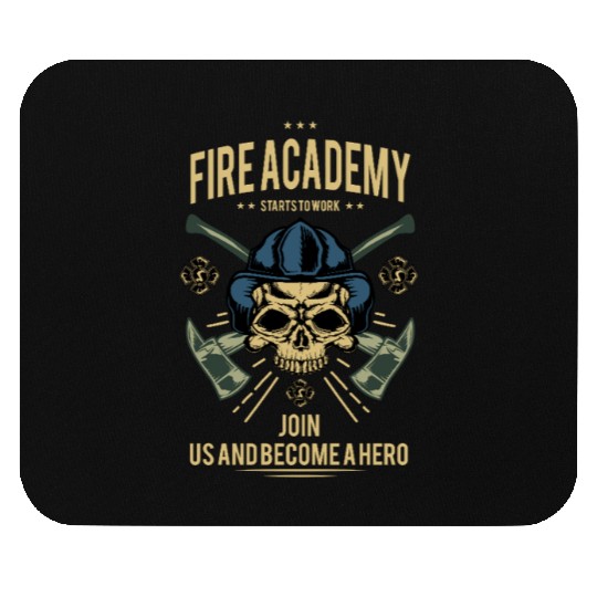 Fire Academy Skull Hero Design Mouse Pads