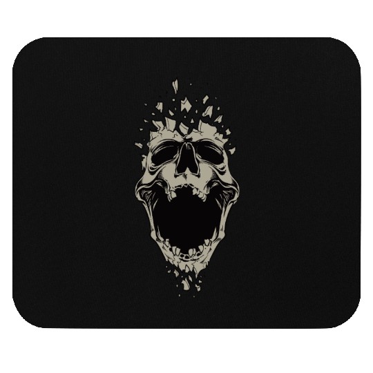 High-Contrast Skull Fragment Design Mouse Pads
