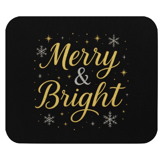 Festive Merry and Bright Holiday Design Mouse Pads