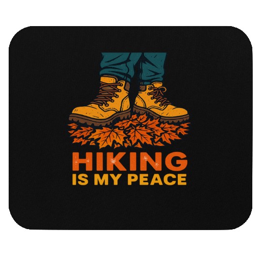 Hiking Is My Peace Surrounded by Autumn Leaves Mouse Pads