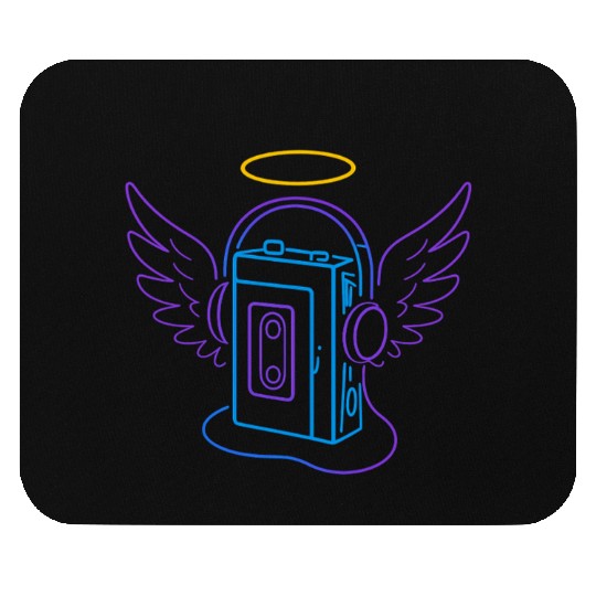 Celestial Audio Girl with Angel Wings Mouse Pads