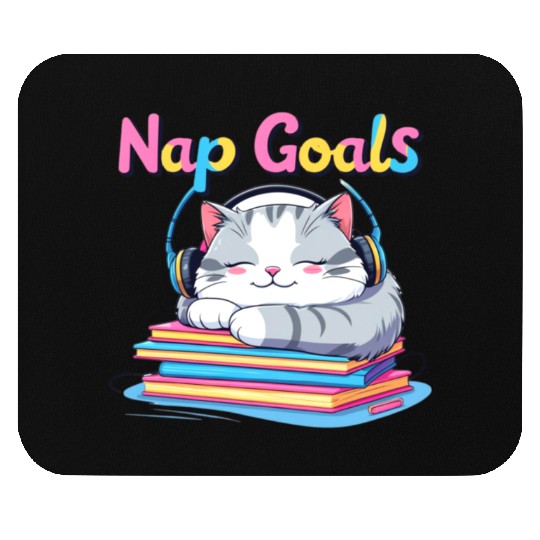 Cute Cat Nap Goals Design Mouse Pads