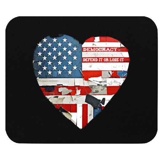 Democracy Defend It Or Lose It USA flag vintage  Mouse Pads