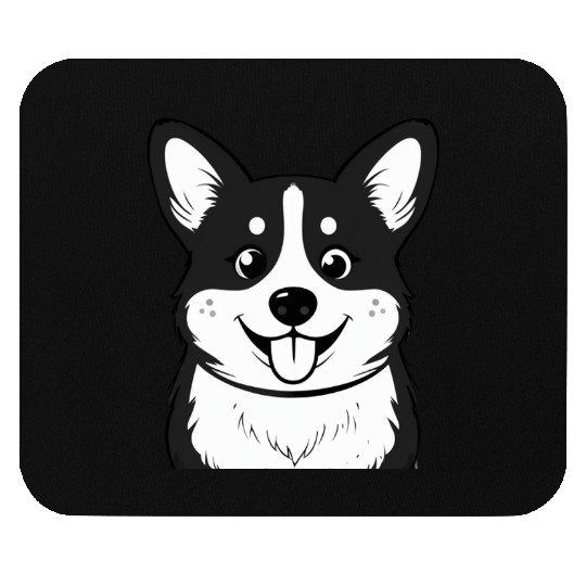 Happy Corgi Face Mouse Pads