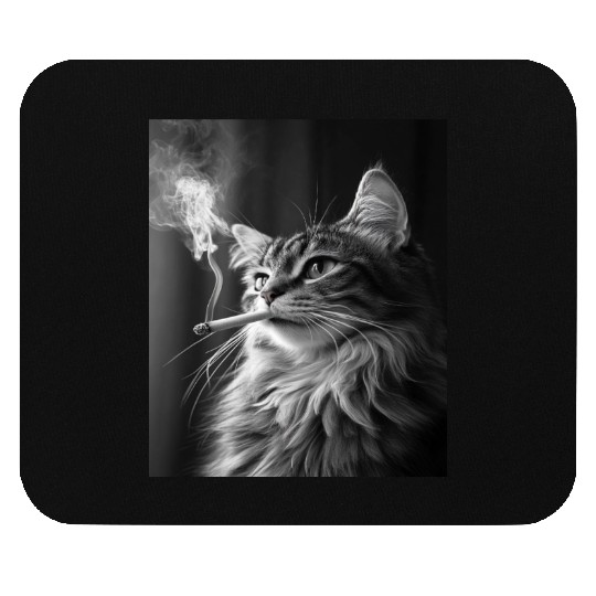 I Love Cats Smoking Meme Funny Humor Mouse Pads