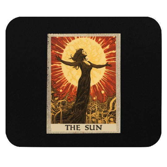 Vintage Tarot Card The Sun Mouse Pads