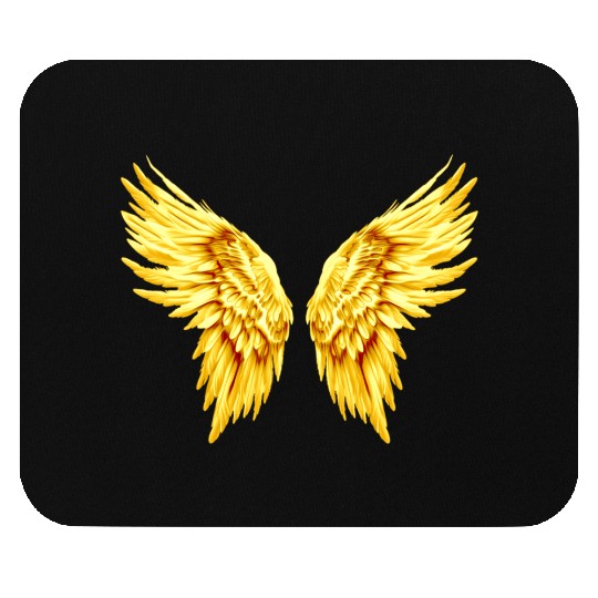 Golden Angel Wings  Mouse Pads