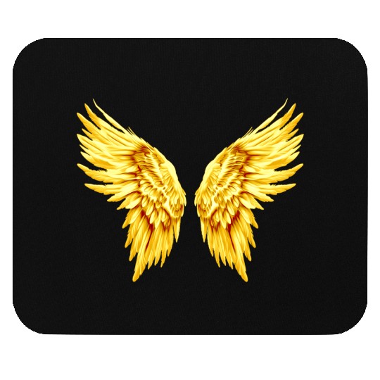 Golden Angel Wings  Mouse Pads