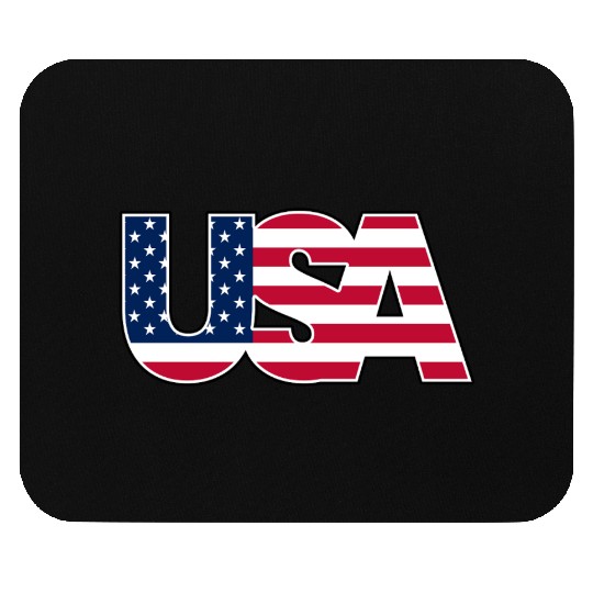 USA Flag Colors Logo Mouse Pads