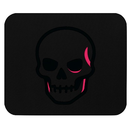 Neon Pink Skull Graphic Design Mouse Pads