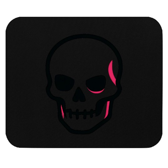 Neon Pink Skull Graphic Design Mouse Pads