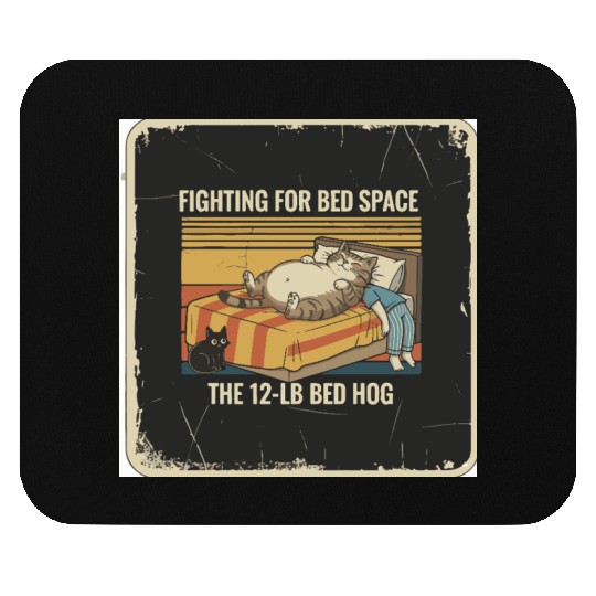 Fighting for Bed Space Cat Design Mouse Pads
