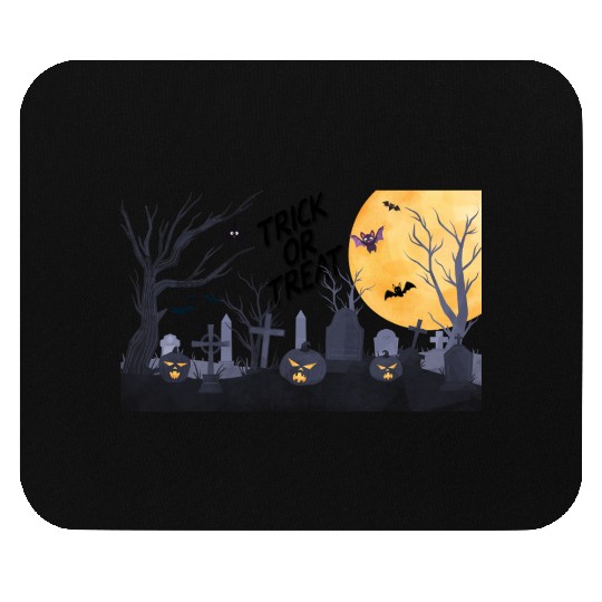 Trick-or-Treat Pumpkin Graveyard Mouse Pads
