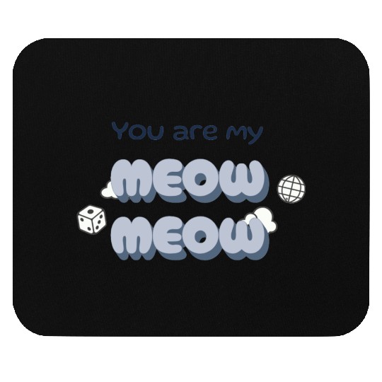 Adorable Meow Duo Typography Design Mouse Pads