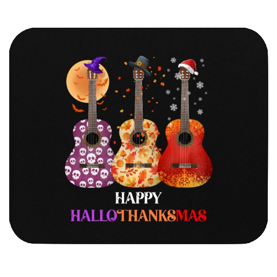 Happy HalloThanksMas Guitar  Mouse Pads
