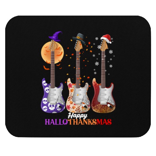 Happy HalloThanksMas Guitar  Mouse Pads