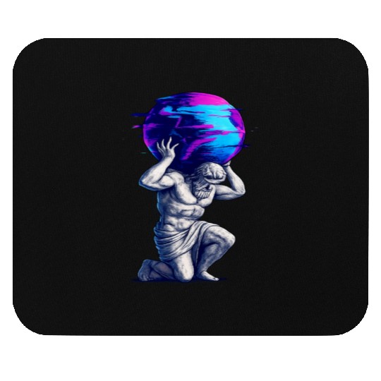 Ancient Titan Carrying Earth Artwork Mouse Pads