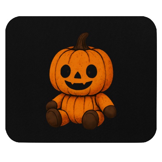 Pumpkin Plush Toy with Jack-o'-Lantern Face Mouse Pads
